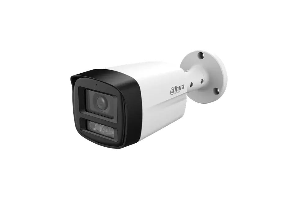DH-HAC-HFW1509TLMN-A-LED-0280B-S3. Cámara HDCVI Dahua tipo bullet 5MP Full color iluminación hasta 40m lente fijo 2.8mm protección IP67 carcasa plástica metálica. 1