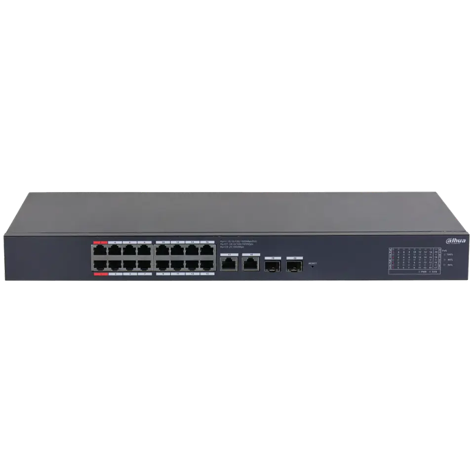 DH-CS4220-16GT-240. 20-Port Cloud Managed Desktop Gigabit Switch with 16-Port PoE 1