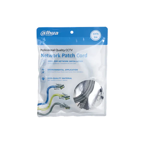 DH-PFM972-6U-2-gray. Patch cord 2 metro Dahua categoría 6 de 24AWG COLOR GRIS