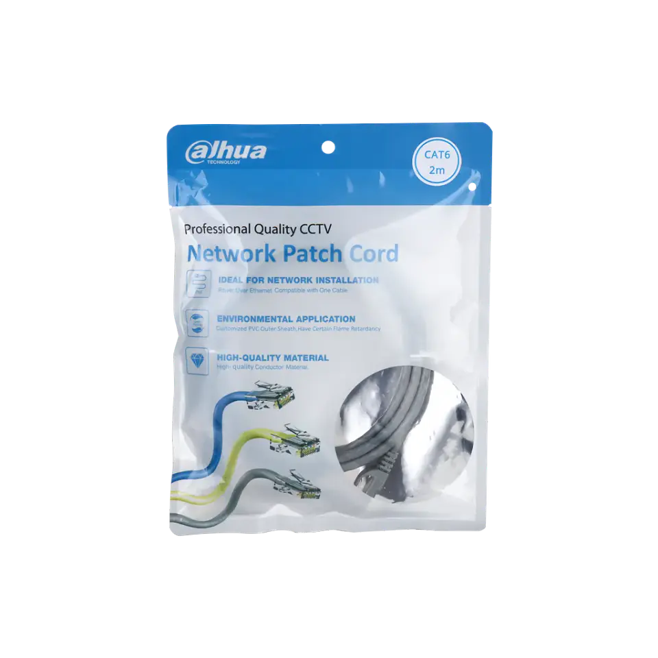DH-PFM972-6U-2-gray. Patch cord 2 metro Dahua categoría 6 de 24AWG COLOR GRIS 1