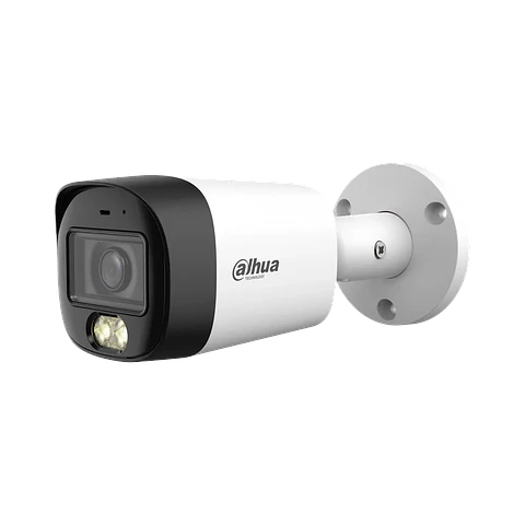 DH-HAC-HFW1500RMN-IL-A-0280B-S3-DIP.Cámara HDCVI Dahua tipo Bullet de 5MP doble iluminación con lente fijo de 2.8mm iluminación máxima de 30m proyección IP67