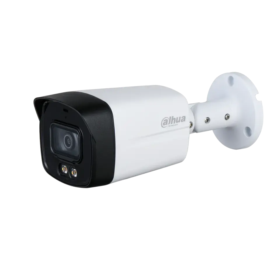 DH-HAC-HFW1500TLMN-IL-A-0280B-S3-DIP. Cámara HDCVI Dahua tipo bullet de 5MP con lente fijo de 2.8mm doble iluminación de hasta 40m protección IP 67 micrófono incorporado. 1
