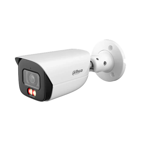 DH-IPC-HFW3249EP-S-IL-0280B. Cámara IP tipo Bala WizSense, 2MP, lente fijo 2.8mm, Luz multi-color integrada alcanza 50M de iluminación, Posé IA ( IVS, SMD, AcuPick, Detección de rostro )   Protección