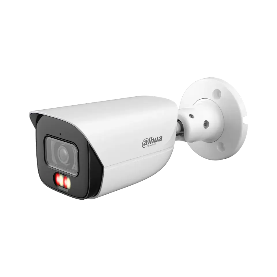 DH-IPC-HFW3249EP-S-IL-0280B. Cámara IP tipo Bala WizSense, 2MP, lente fijo 2.8mm, Luz multi-color integrada alcanza 50M de iluminación, Posé IA ( IVS, SMD, AcuPick, Detección de rostro )   Protección 1