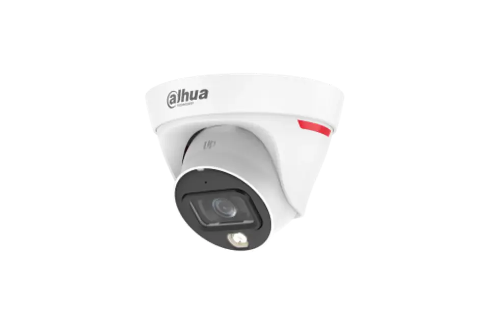DH-IPC-HDW1239T1P-A-LED-0280B-PRO. Cámara IP Dahua tipo Domo, 2MP, WizColor, lente fijo 2.8mm, Luz Blanca Integrada,  alcanza 20M de iluminación, micrófono Incorporado, IP67. 2