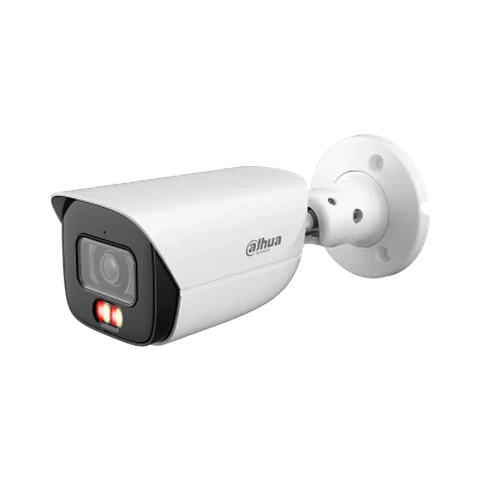 DH-IPC-HFW3449EP-AS-IL-0360B. Cámara IP Dahua tipo Bala, 4MP, lente fijo 3.6mm, Luz multicolor integrada alcanza 60M de iluminación con IR, Cuenta con IVS, SMD, AcuPick, protección IP67.