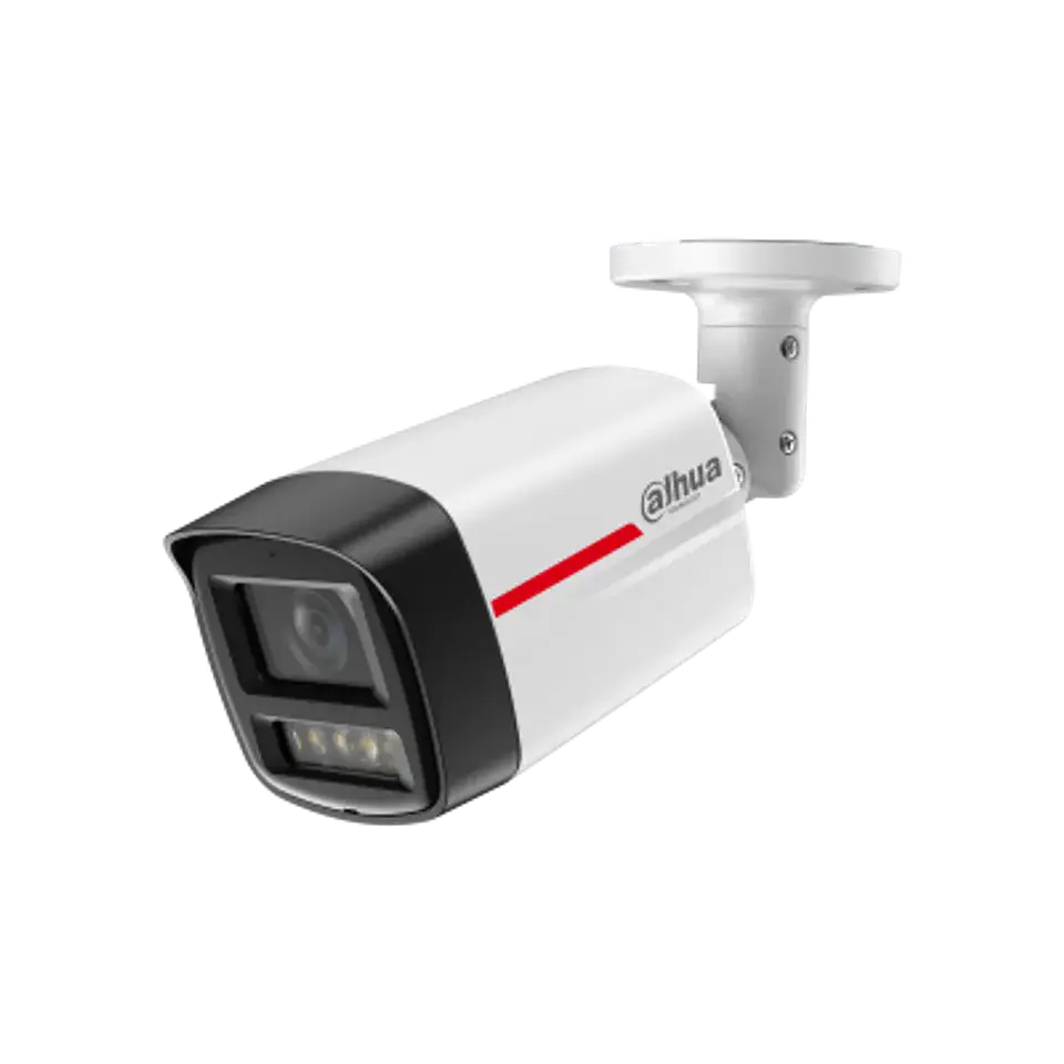 DH-IPC-HFW2449TLP-S-LED-0280B-PRO-S. Cámara Tipo Bala IP Dahua, 4MP, lente fijo 2.8mm, Tecnología WizColor iluminación con luz cálida 50M, Protección Perimetral,  IP67. 3