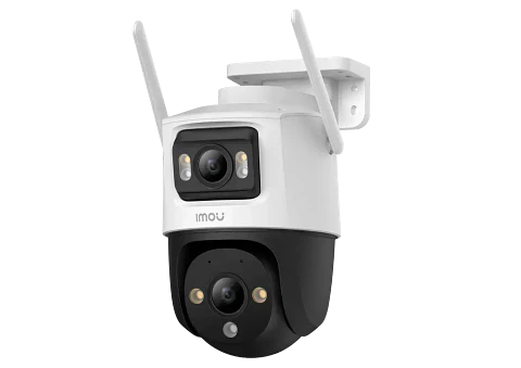 IPC-S7XEN-6M1W. Cámara PT WiFi IMOU de doble lente, 6 MP (3 MP + 3 MP), lentes de 3.6 mm, visión nocturna de 30 m, audio bidireccional, seguimiento inteligente, detección de humanos y vehículos.