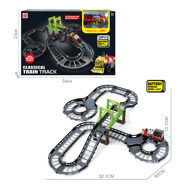 PISTA CON VAGON TREN CLASICO