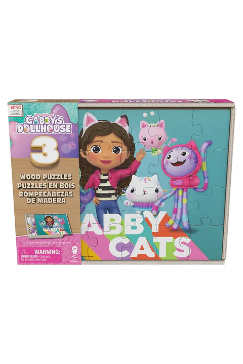 Puzzle de Madera La Casa de Gabby – Set de 3 Puzzles de 24 Piezas