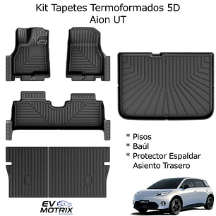 Kit de Tapetes Termoformados 5D para Aion UT: Pisos - Baúl - Asiento Trasero