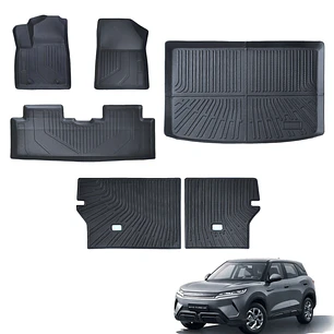 Kit de Tapetes Termoformados Estándar para BYD Yuan Up: Pisos - Baúl - Asiento Trasero