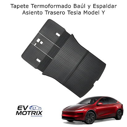 Tapete Termoformado para Baúl y Espaldar Asiento Trasero Tesla Model Y 2
