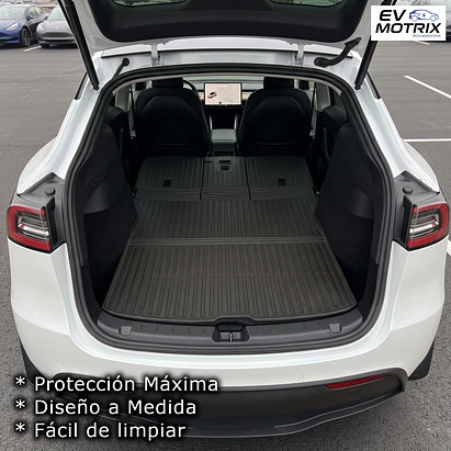 Tapete Termoformado para Baúl y Espaldar Asiento Trasero Tesla Model Y 3