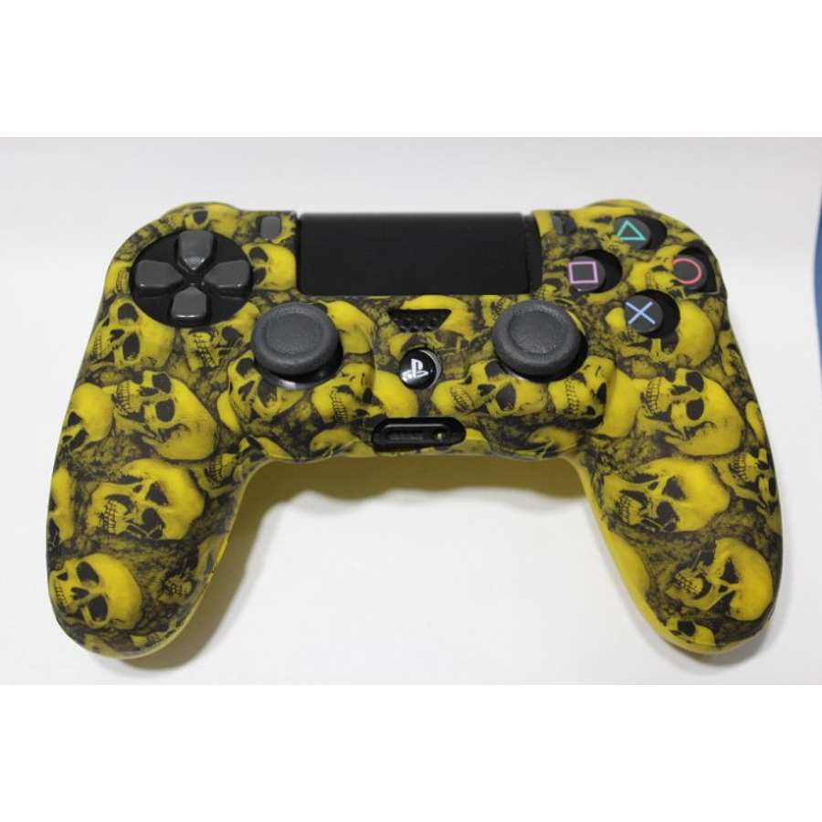 Protector Silicona Control ps4 Amarillo calavera