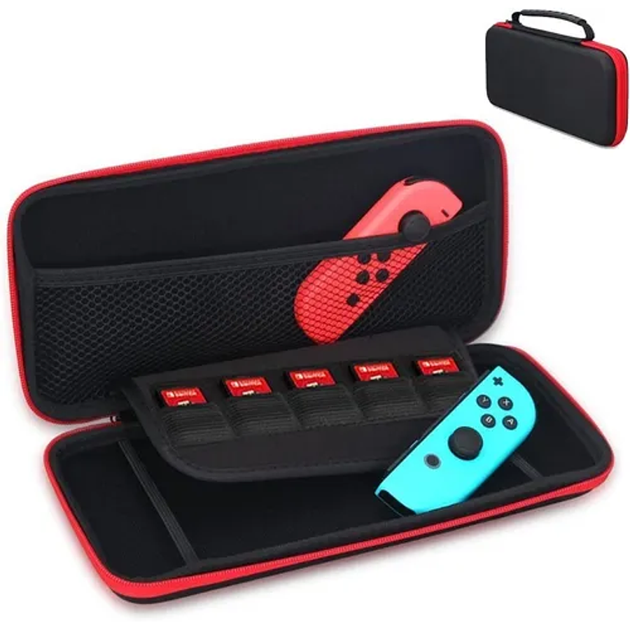  Estuche Nintendo Switch Negro con Rojo
