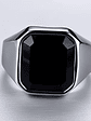 Anel Pedra Preta Quadrado - Thumbnail 3