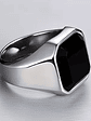 Anel Pedra Preta Quadrado - Thumbnail 2