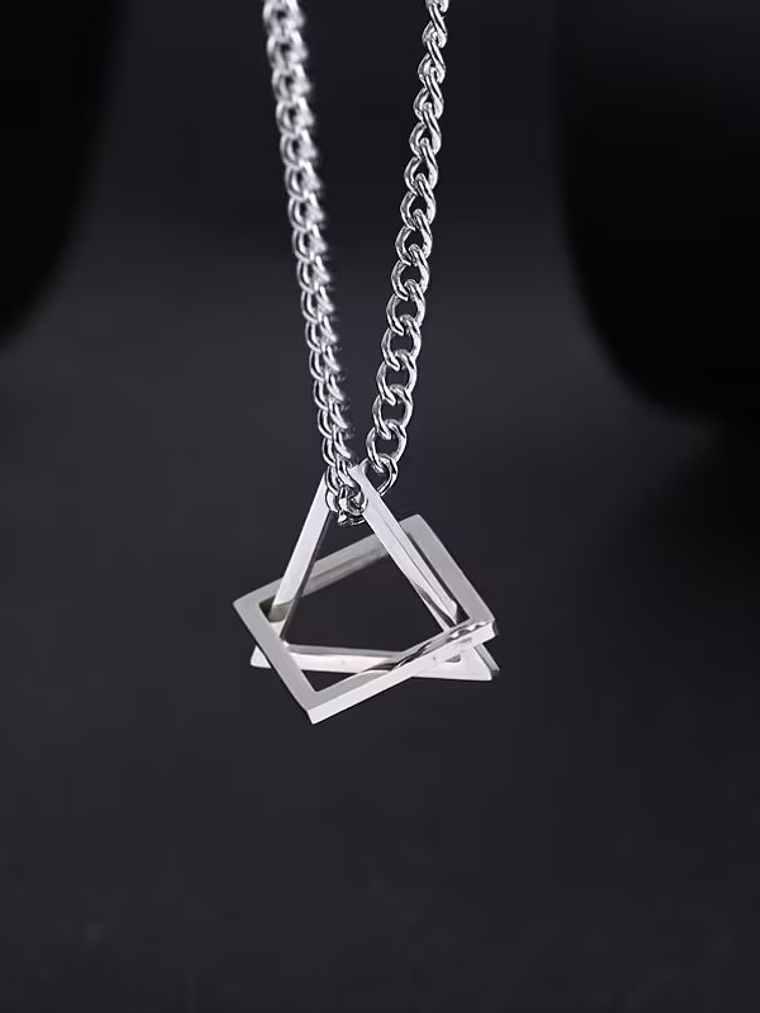 Colar Pingente Triângulo e Quadrado 2