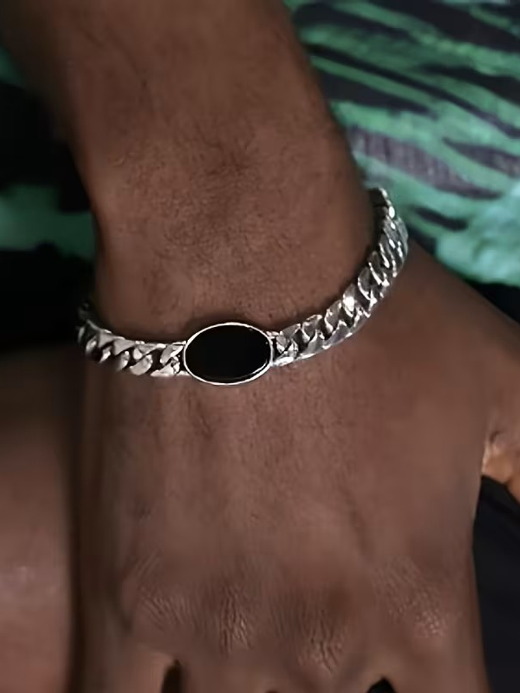 Pulseira Pedra Negra Oval  2