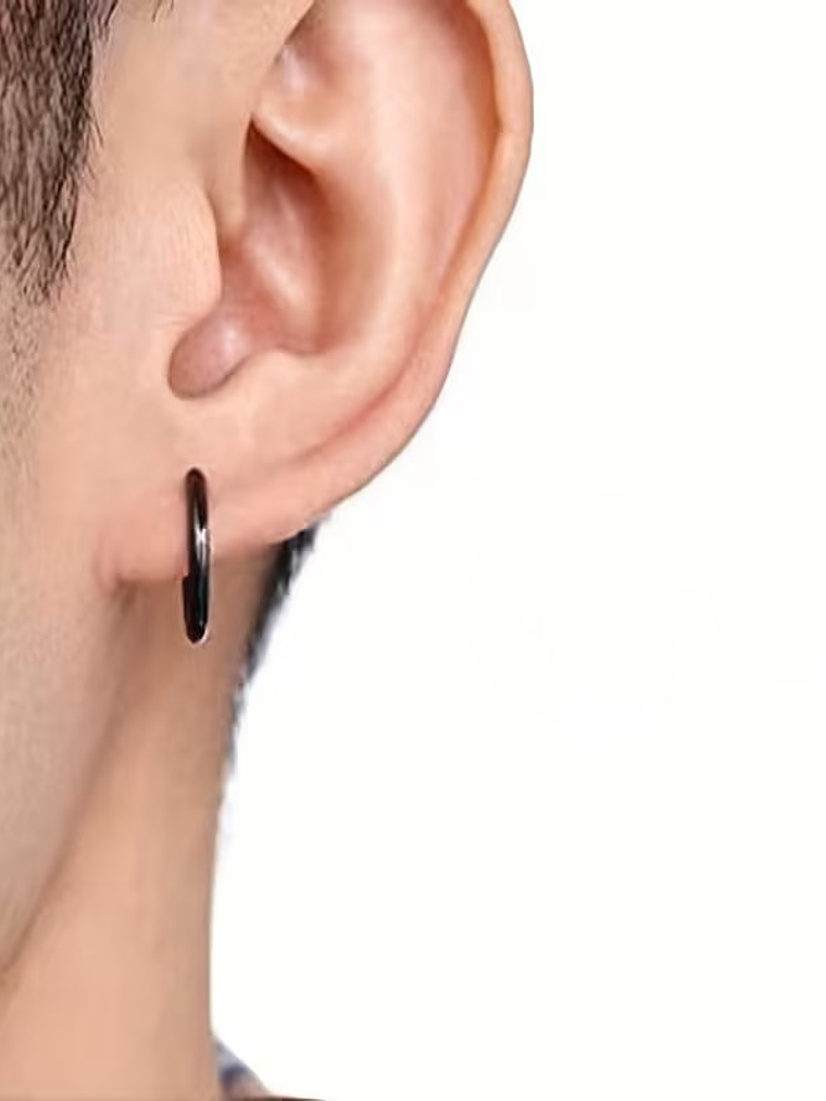 Brincos Argola Preto Mate 3