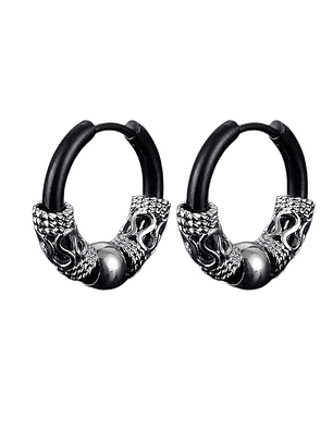 Brincos Dragão Argola Preta 