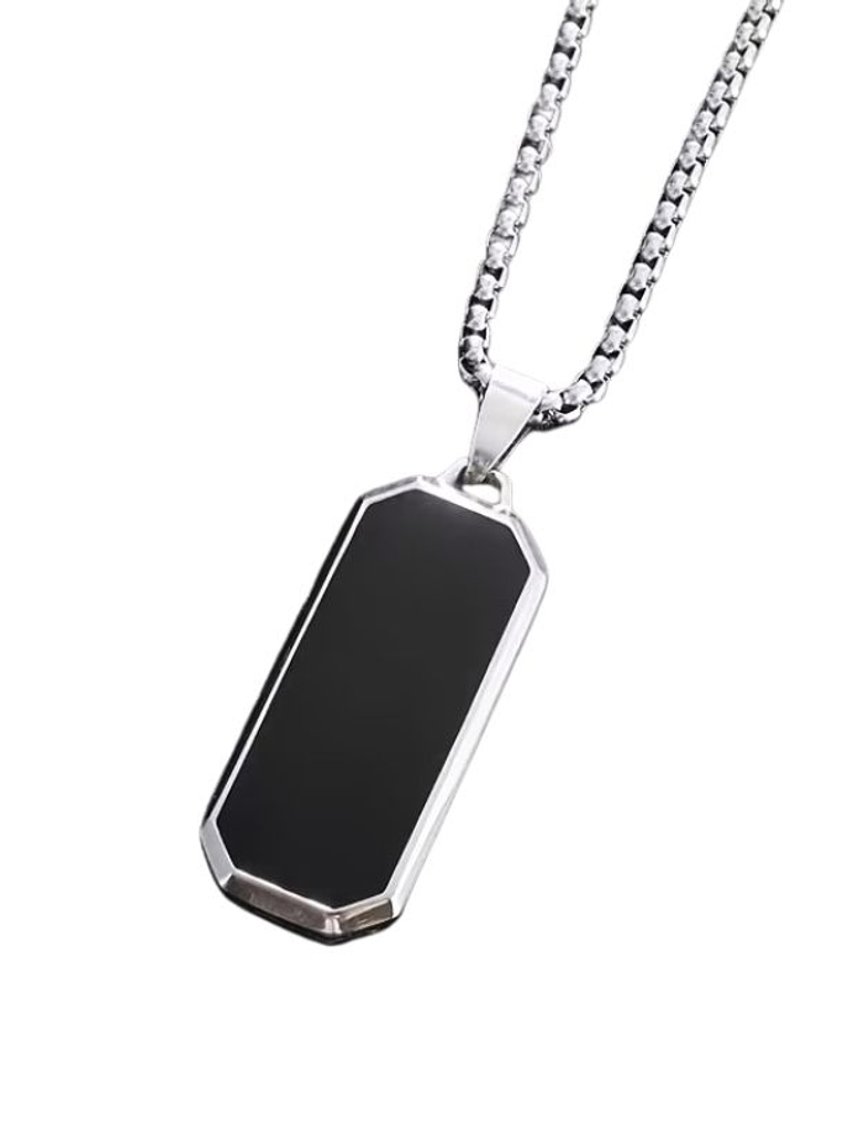 Colar Pingente Pedra Negra  1