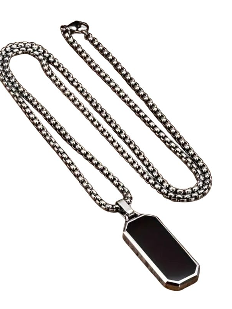 Colar Pingente Pedra Negra  2