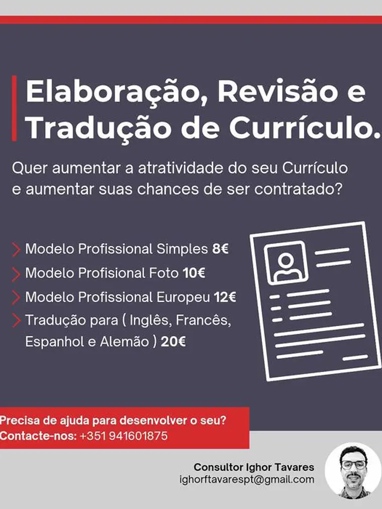 Elaboração, Revisão e Tradução de Currículo 1