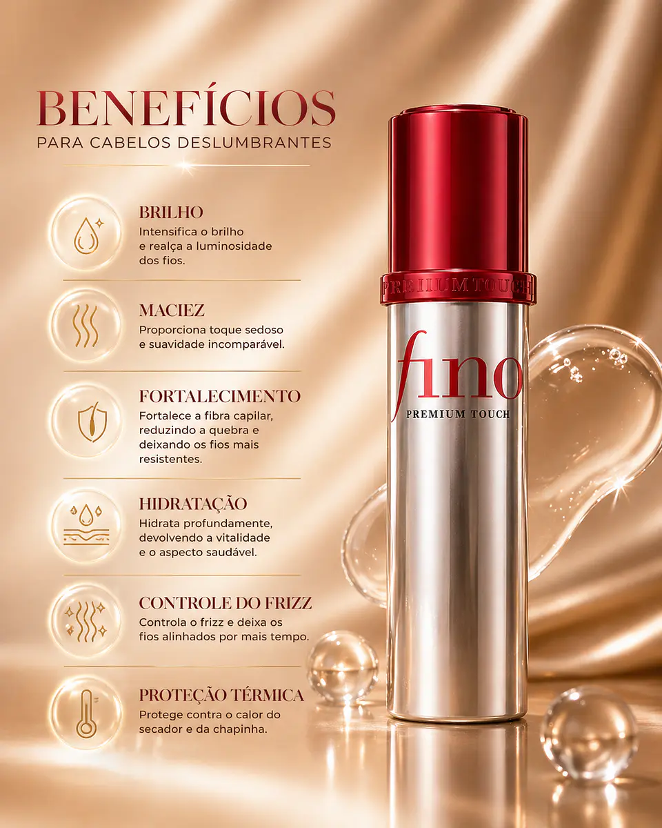 Fino Premium Touch Hair Oil 70ml Reparação e Nutrição Profunda Proteção Contra Danos Brilho Radiante e Maciez Sedosa Made in Japan 3