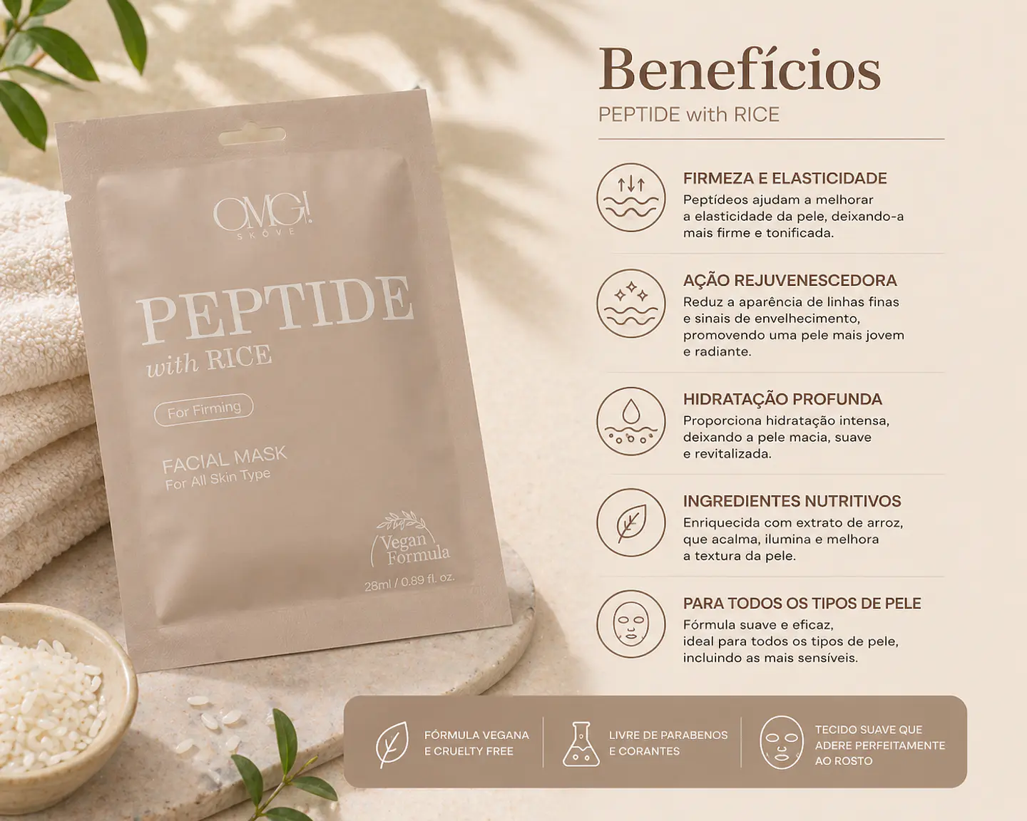 Máscara Facial Peptide Whit Rice 25 G medicube zero 1