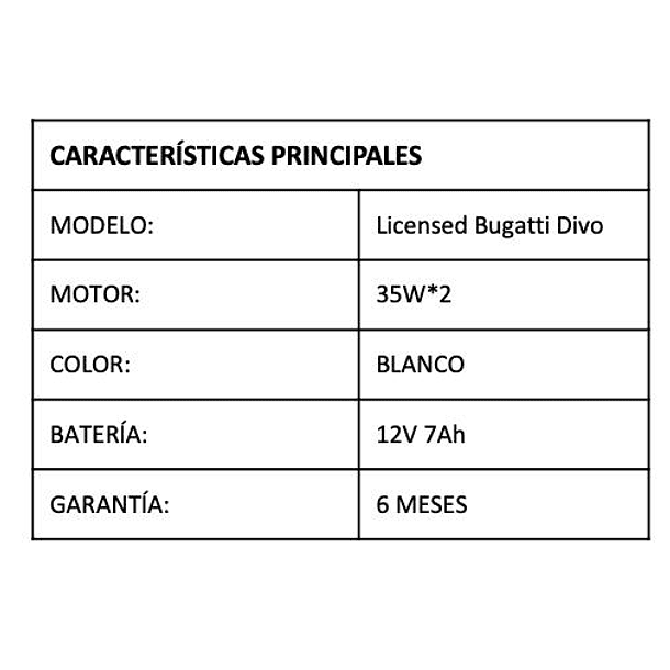 Auto Electrico Bugatti para Niño  2