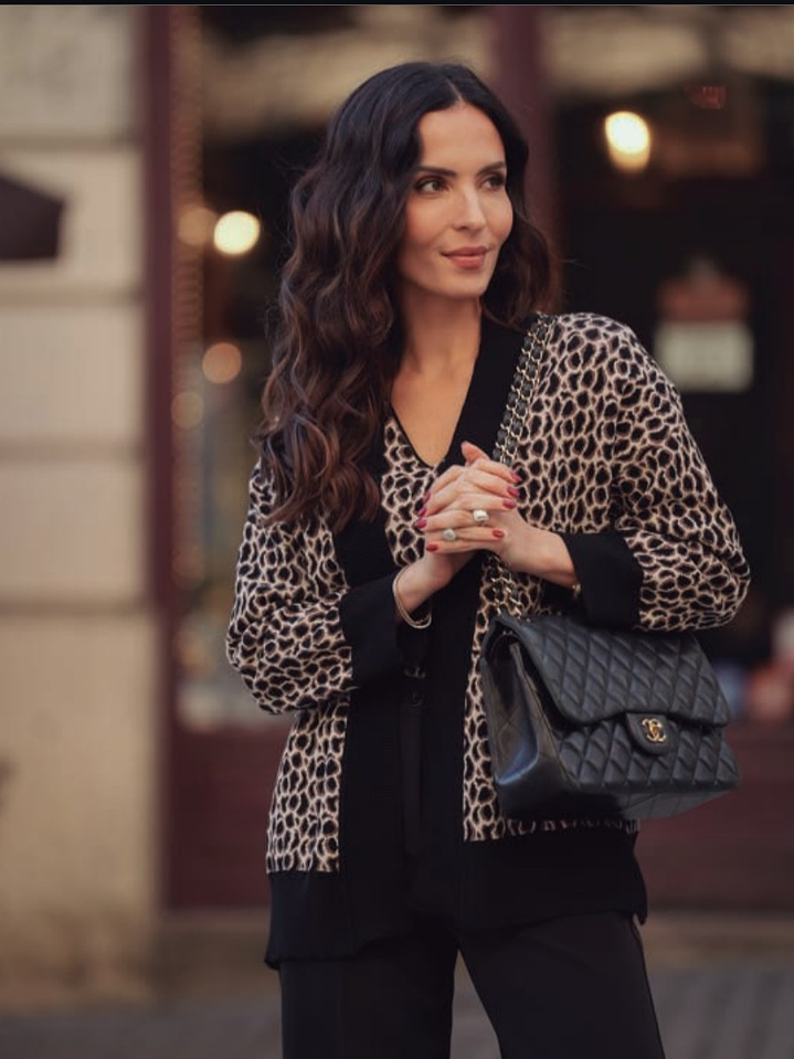 casaco malha animal print 1