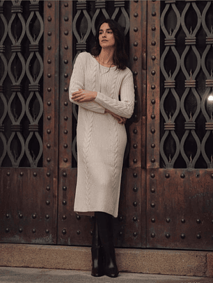 vestido de malha canelado