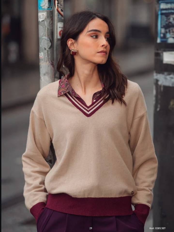 Camisola decote em bico 1