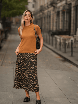 saia animal print em viscose