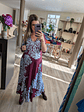 Vestido comprido bordeaux e azul bebe - Thumbnail 1