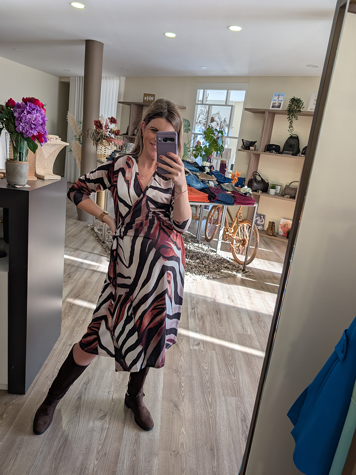 vestido trespasse padrão animal 1