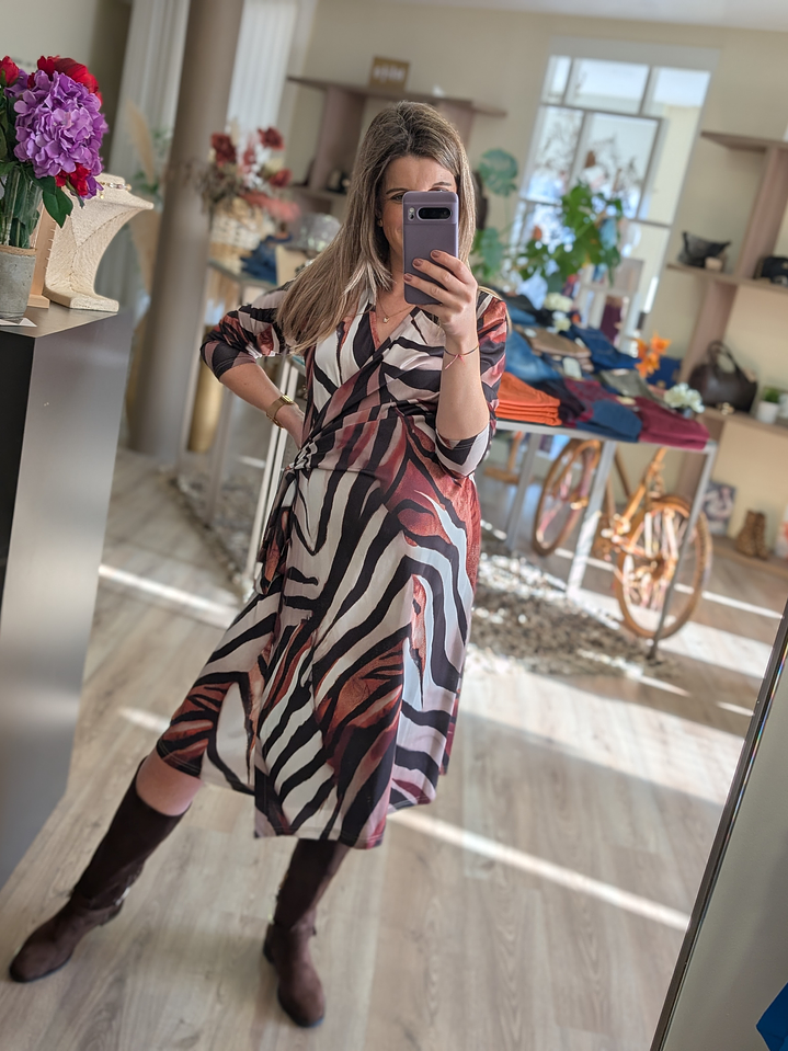 vestido trespasse padrão animal 2