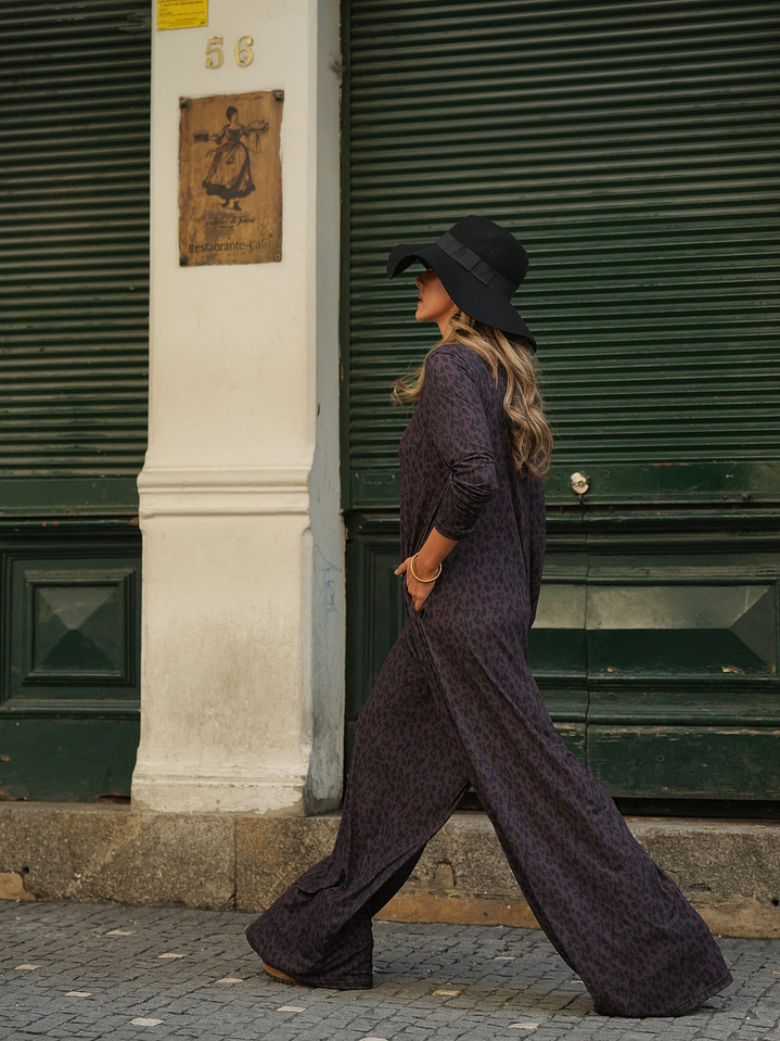 Macacão de malha em animal print 2