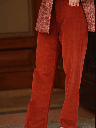 Calças bombazine telha