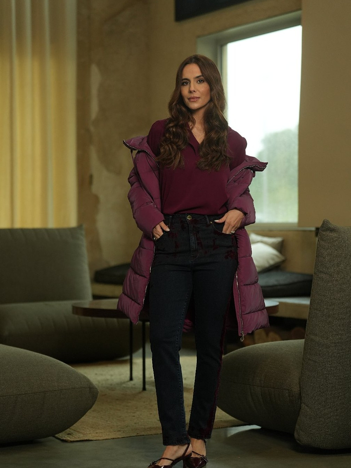 Kispo almofadado midi na cor burgundy 1