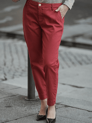 Calças modelo chino telha