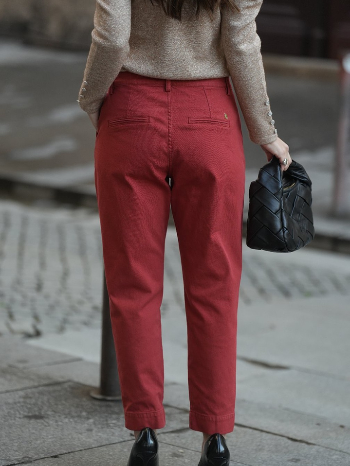Calças modelo chino telha 3