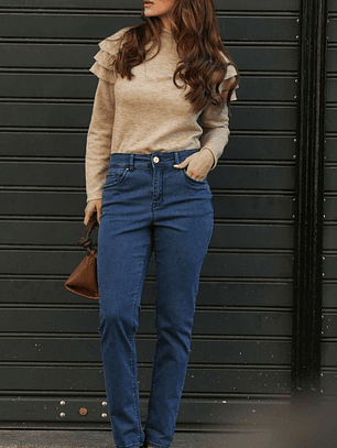 Camisola meia gola com folho