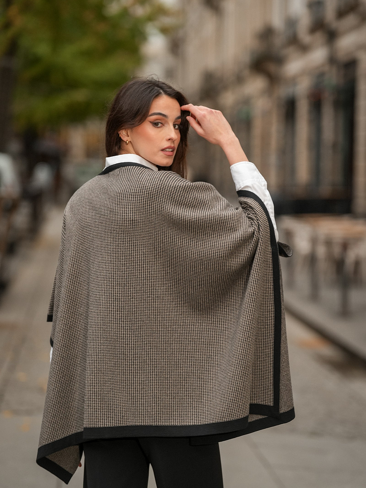 Poncho/ Capa Pied de Poule 4