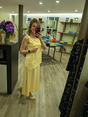 Vestido Amarelo Comprido  