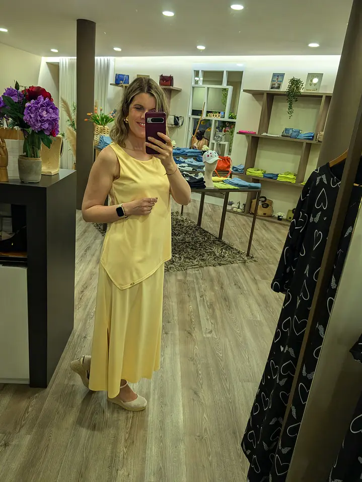 Vestido Amarelo Comprido   1
