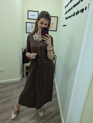 Vestido Castanho/Modelite 