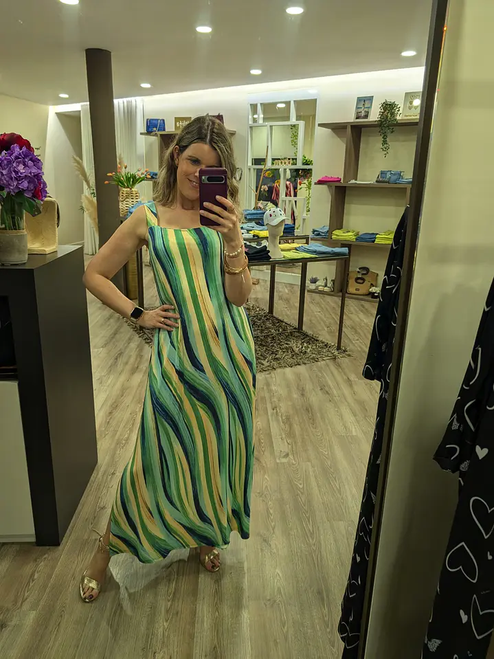 Vestido Riscas Verdes/Modeliite  1